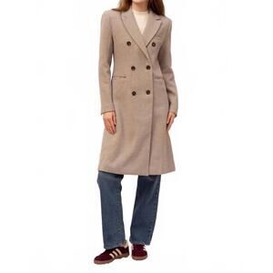 NEW FORE COLLECTION women's emilia double breasted coat in beige
